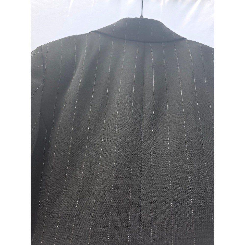Tahari Arthur S. Levine Black Pinstripe Blazer Polka Dot Lining Womens 22W - Picture 6 of 9